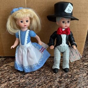 Madame Alexander Blue & Black Alice and Mad Hatter Doll Pair